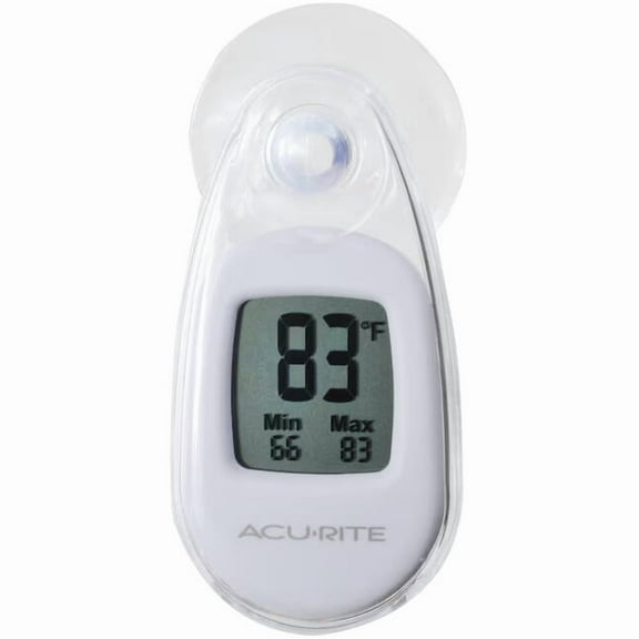 AcuRite 00323SBL Digital Window Thermometer – Indoor/Outdoor Temperature Monitor with Suction Cup