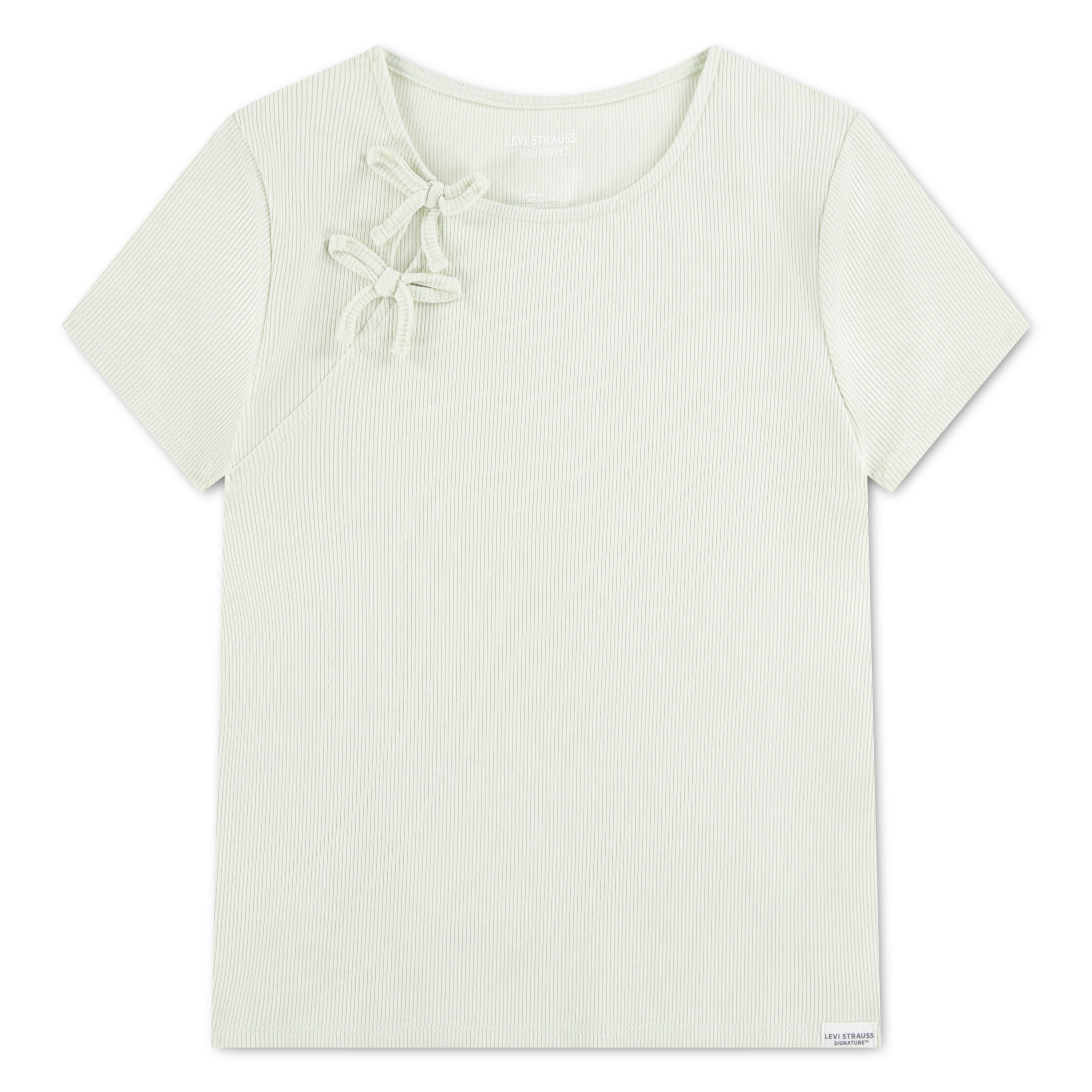 Levi Strauss Signature Girls Short Sleeve Bow Top, Sizes 4-16