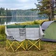 thumbnail image 4 of GVN Camping Seat Chair, Picnic Chair,Loveseat Style Camping Chair, Oversized Folding Lawn Chair with Carry Bag & Cup Holders, Green & Gray, 4 of 10