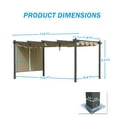 thumbnail image 4 of Aoodor 14 x 12 ft. Outdoor Pergola with Retractable Canopy and Sunshade Roller Curtains, Aluminum Frame Grape Trellis Pergola for Patio Backyard and Deck - Khaki, 4 of 10