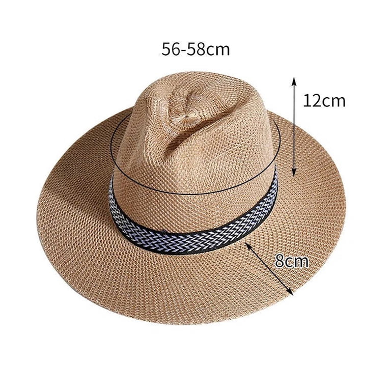 UDIYO Men Wide Brim Straw Panama Roll up Hat Fedora Beach  display picture 3