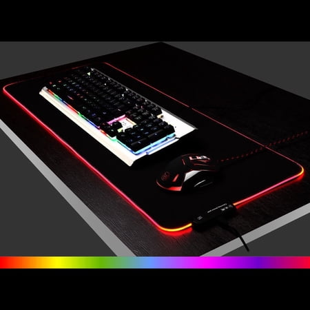 Gaming Mouse Pad Glowing Modes Non-Slip Computer Keyboard Mat for Gamer
