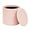 Pink, variant on Ottoman with Stroage Round Boucle Ottoman and Tray Sherpa Removable Foot Stool Coffee Table for Dorm, Living Room White, 16.9"x16.9"x17.7"
