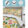 thumbnail image 4 of Quilts King Size Bedding Set, Summer Lemon Orange Lightweight Quilted Comforter, Farmhouse Tropical Fruit Rustic Soft Reversible Bedspread Coverlet with Pillow Covers for All Season, 96" x 106", 4 of 7