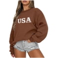 thumbnail image 1 of ICHUANYI Liquidación Moda Mujer Impreso Camiseta Suelta Manga Larga Blusa Cuello Redondo Casual Tops Sudadera ICHUANYI WER202308172970, 1 of 4