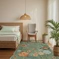 thumbnail image 6 of Moynesa 6'x9' Floral Washable Area Rugs, 6x9ft Soft Bedroom Large Rug for Living Room Ultra-Thin Non Slip Dining Room Rug, Stain Resistant Boho Green Rugs Easy Clean Throw Carpet for Office,Green, 6 of 8