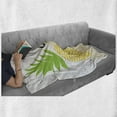 thumbnail image 6 of Beach Saying Soft Flannel Fleece Throw Blanket, Sun and Fun Text with Tropical Pineapple Fruit on Dotted Background, Cozy Plush for Indoor and Outdoor Use, 50" x 60", Yellow Green Black, by Ambesonne, 6 of 6