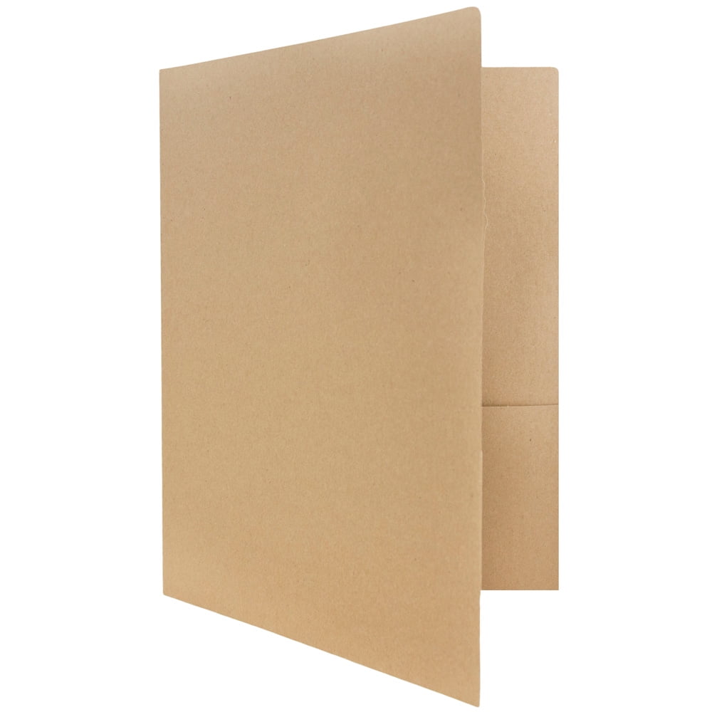 JAM Paper Two Pocket Folders, Brown Kraft Recycled, 100/Pack