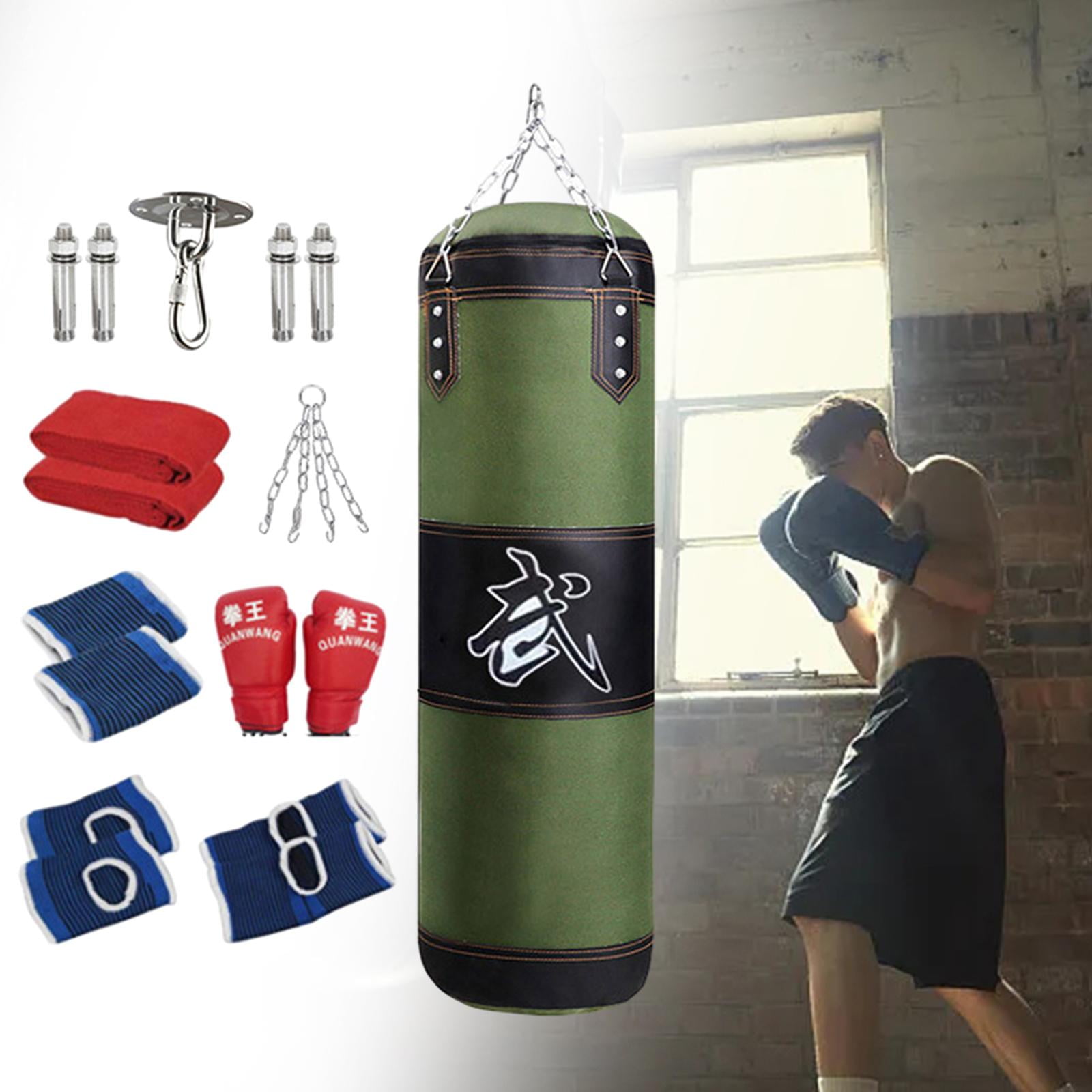 funtasica Boxing Bag Unfilled Bag Workout Fitness with Gloves PU Punching Bag Boxing Sandbag for Kids Home Gym Kickboxing Body 100cm