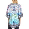 thumbnail image 2 of Sakkas Tallulah Wide Circle Blouse V Neck Top With Tassle Ties And Rhinestones - MT54-Turq - One Size Regular, 2 of 5