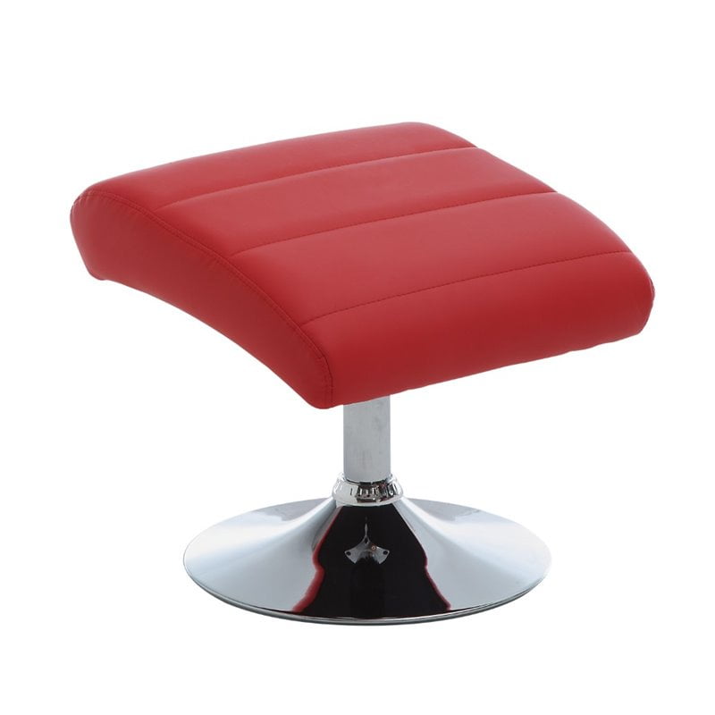 Furniture Of America Kalan Lounge Chair With Ottoman In Red