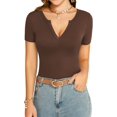 thumbnail image 2 of Xishao Body casual de manga corta con cuello en V para mujer, ropa de leotardo Xishao ropa, 2 of 2