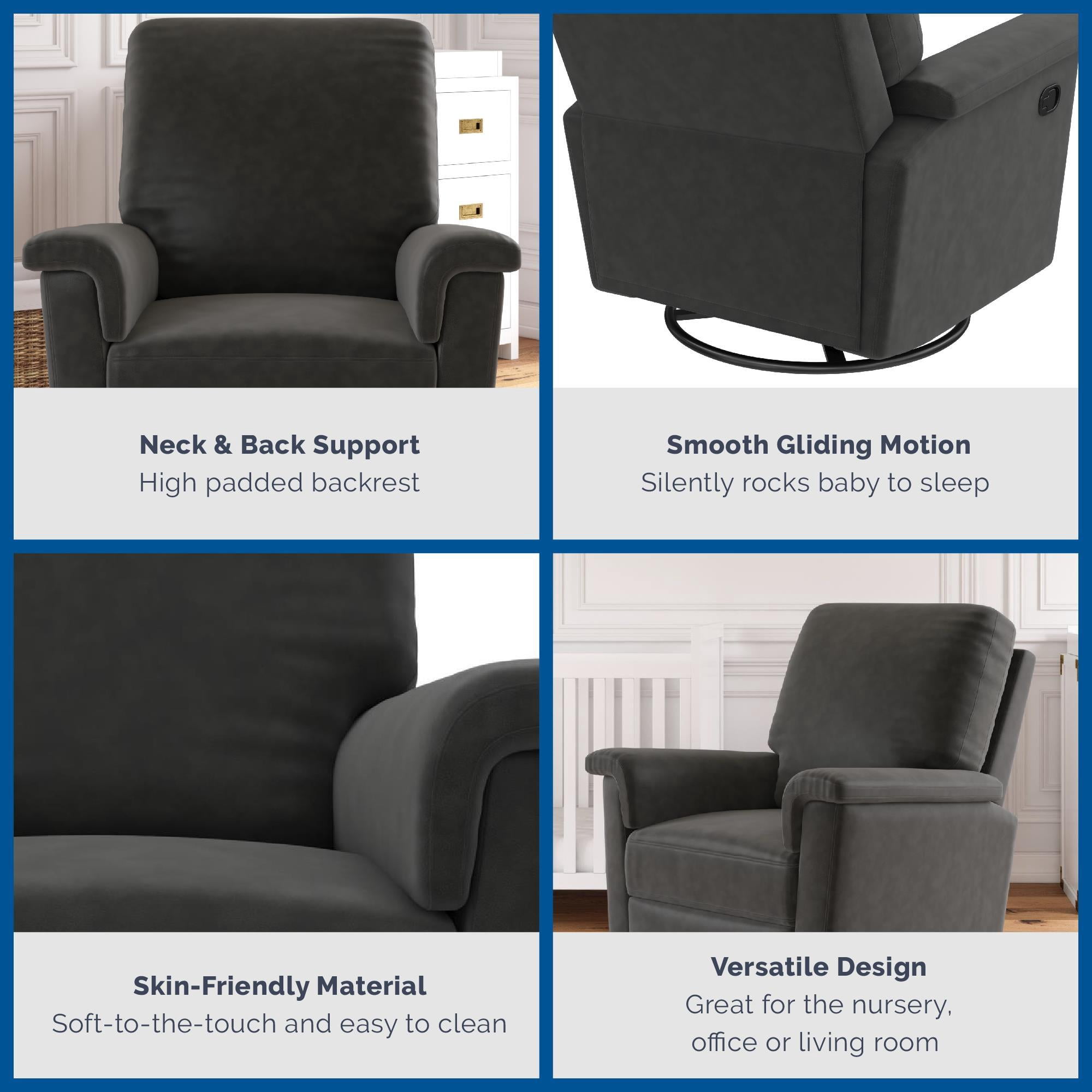 Baby Relax Terrin 3-in-1 Gliding Swivel Nursery Recliner