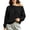 Black-09, variant on Nugftut Sweatshirts for Women Off Shoulder Fleece Crewneck Casual Long Sleeve Shirts Loose Fit Tops