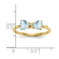 thumbnail image 5 of Finest Gold 14K Yellow Gold Polished Aquamarine Bow Ring - Size 7, 5 of 5