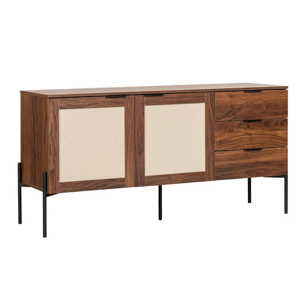 Credenza Mesa Bufetera 160x40cm Mundo In Recibidor Imperia Nogal para Recamara Sala, Estancia, Oficina
