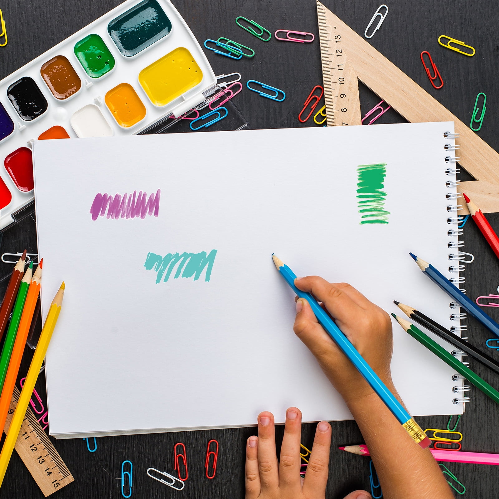 Uxcell Erasable Colored Pencils, 36 Pcs Oil Color Pencils with Erasers Hexagonal Rod Wooden Colored Pencils for Tests Marking Grading Art Painting, Black