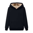 thumbnail image 4 of ZXLBBD Women Thicken Hoodie Sweatshirts Lined Fall Winter Velvet Warm Hoodie V Neck Long Sleeve Underwear Tops Blouse Casual Outdoor Loose Fit Daily Wear, 4 of 4
