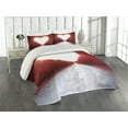 thumbnail image 2 of Ambesonne Love Quilted Coverlet 3 Pcs, Autumn Trees Landscape, King Size, Red White, 2 of 4
