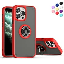 iPhone 12/iPhone 12 Pro Protective Ring Standing Case Rotate Ring Stand, Armor Style, Impact-Resistant, Shock Absorbing (Red)