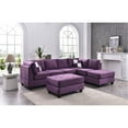 thumbnail image 2 of Maklaine Modern / Contemporary Microsuede Sectional in Purple, 2 of 4