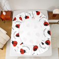 thumbnail image 5 of Manfei Ladybird Ladybug 3pcs Twin Sheet Sets,Kawaii Animal Twin Fitted Sheet,Black Red Breathable Flat Sheet,Lightweight Cute Bedroom Decoration, 5 of 7