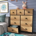 thumbnail image 1 of DWVO Dresser with 9 Drawers, Fabric, for Bedroom, Wood Top and Front Storage Tower, Hallway, Entryway, Closets, Sturdy Steel Frame, 1 of 7