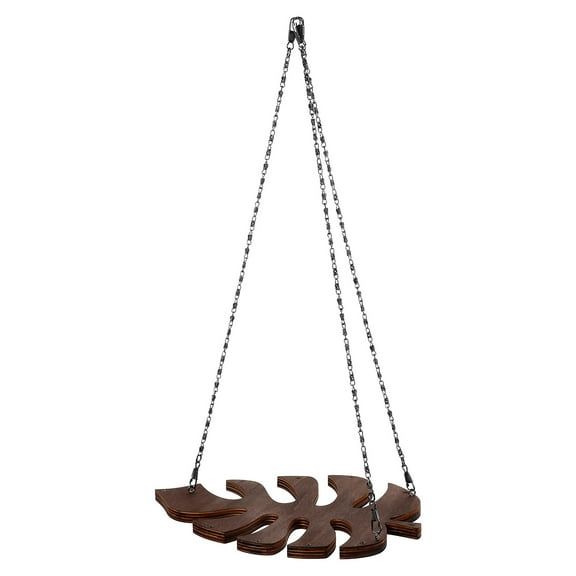 Monstera Leaf Wine Glass Holder Wood Design for Home Use Brown Color 70 Characters