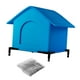 thumbnail image 2 of Casa para gatos para exteriores, refugio para gatos, tienda de campaña acogedora, resistente al viento, con patas elevadas y aislante para patio en in, 2 of 9