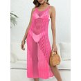 thumbnail image 3 of Women's Tank Top Hollow Slit Woven Top Beach Bikini Cover Up Dress, 3 of 6