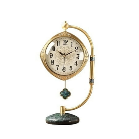 Brass Pendulum Desktop Clock Light Luxury Living Room Mute Decorative Quartz Table Clock Pendulum
