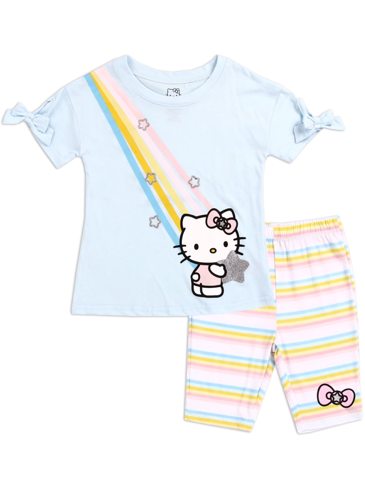 Hello Kitty girls clothing suit kids hooded jacket pants 3Set  Clothes T-shirt 