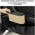 thumbnail image 5 of CxhicLuv Car Trash Can, Auto Interior Bin, Leather Leakproof Door-Mounted Storage, Vehicle Organizer Accessories, Garbage & Item Storage for Car Owners, Families, Commuters, Beige, 5 of 8