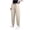 Beige, variant on Karymi Womens Pants Trendy Straight-Leg Solid Long Comfy High Waisted Pants Cotton Linen Fabric Skin-Friendly Breathable Straight Pants String Women Trousers with Pockets 2026