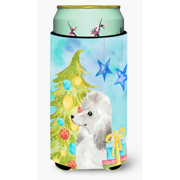 Carolines Treasures BB9421TBC White Standard Poodle Christmas Tall Boy Beverage Insulator Hugger Tall Boy multicolor