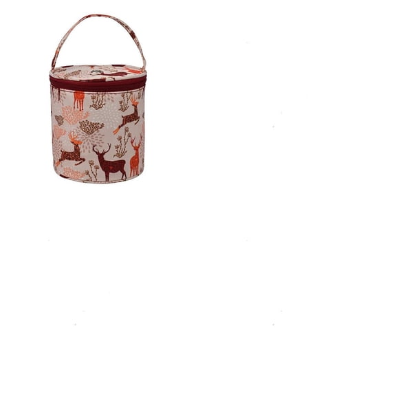 Small Yarn Bag Deer Mini Yarn Storage Bags with Holes Red Portable Yarn Storage Case Mini Project Organizer Crochet Thread Sewing Accessories DIY