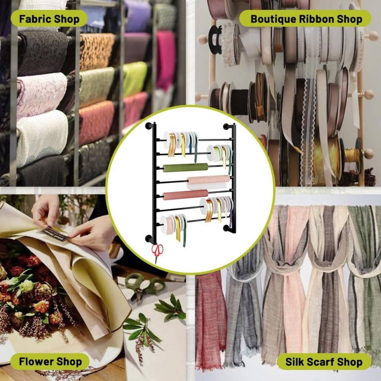 2x10 Ribbon Rack Amazon Wrapping Station Ribbon Organizer, Wood Display Ribbon Holder ...