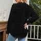 thumbnail image 4 of Camisas de manga larga con cuello en V para mujer, blusas holgadas con diseño de lunares y puños fruncidos a la moda de otoño, Tops negros L, 4 of 6