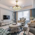 thumbnail image 4 of N/B 42 Inch Modern Gold Crystal Chandelier Fan with Retractable Blades Ceiling Fan with Light LED and Remote Control Indoor Fan Suitable for Dining Room Bedroom, 4 of 4