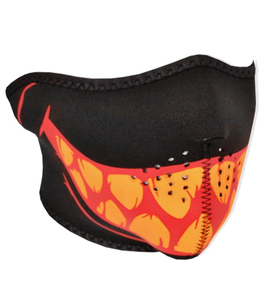 Neoprene Half Neon Teeth Face Mask Glow In The Dark by Zan Headgear
