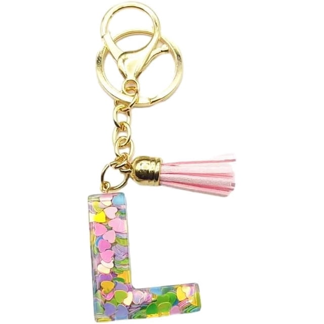 Letter Keychain,26 Letters A-Z Decorative Letter Keychain,Name Keychain for Women Girls Men Teenager Gift