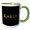 Green/White, variant on 3drose, Karla Common Well Known Female Name in the Usa. Yellow, Black Gift, 11oz Two-tone Green Mug