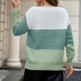 thumbnail image 5 of Women's Fashion Long Sleeve Color-Blocking Pullover Knitted Sweater, Modern and Warm, Perfect for Urban Style and Winter Activities,Mint Green,XL, 5 of 5