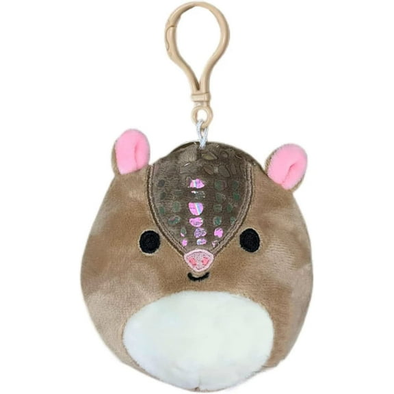 Squishmallow Thompson Armadillo, 3.5 Inch Clip on Plush backpack kelly toy
