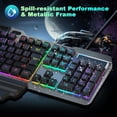 thumbnail image 3 of RaceGT Wired Gaming Keyboard, Colorful LED Backlit Anti-ghosting Computer Keyboard with Wrist Rest, Spill-Resistant Design, Multimedia Keys, Quiet Ergonomic Keyboard for Windows Laptop PC Mac, 3 of 7
