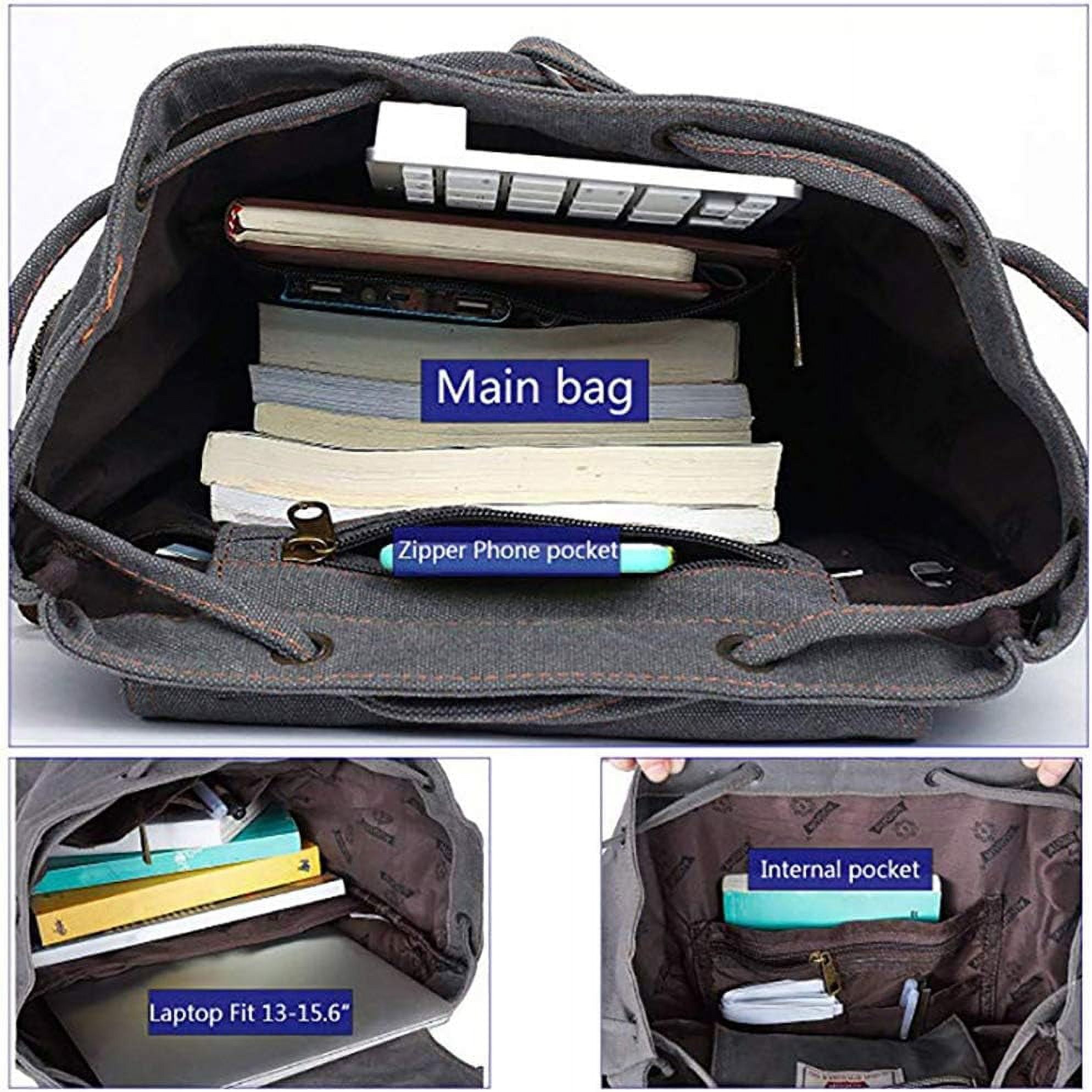 AUGUR High Capacity Canvas Vintage Backpack 35L -  Laptop Compartment, Unisex