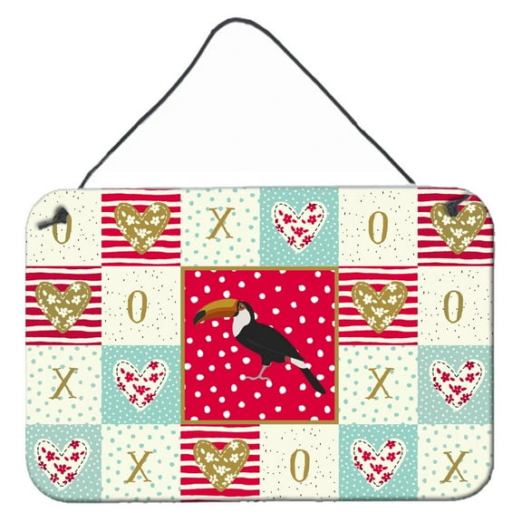 Carolines Treasures CK5517DS812 Toucan Love Wall or Door Hanging Prints 8x12 multicolor