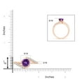 thumbnail image 4 of ANGARA Natural 1.15 Ct. Amethyst with Diamond Classic Ring in 14K Rose Gold for Women (Ring Size: 11.5), 4 of 9