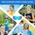 thumbnail image 3 of Kids Sunglasses Youth Baseball Sunglasses for Boys Girls Softball Sports Sun Glasses UV400 Protection Cycling Sunglasses, Age 6-12 Years, 3 of 6