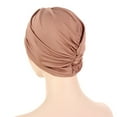 thumbnail image 5 of Weikingp Fascinators Hats for Women Women Braid Turban Hats Hat Cap Hair Bonnet Head Scarf Wrap Cover Hats for Men Hats for Women Mens Hats (Clearance) Khaki Polyester, 5 of 7